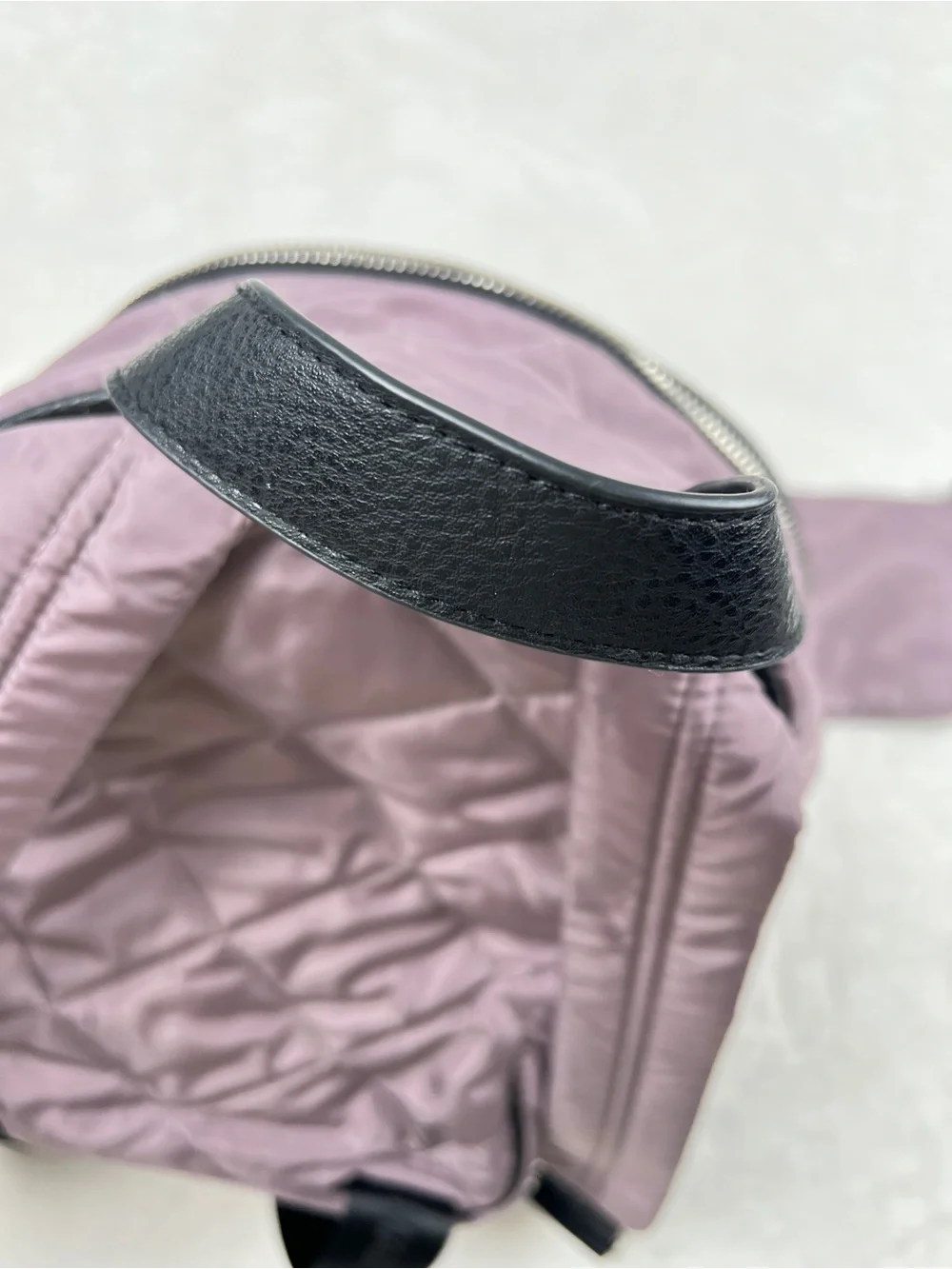 Steve Madden Quilted Nylon Mini Backpack w/ Matching Pouch Purple EUC